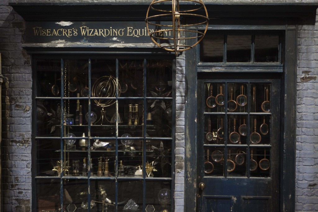 A storefront is seen in "Diagon Alley" during a media viewing tour of the set of the Harry Potter films at the Warner Bros. Studio Tour in Leavesden