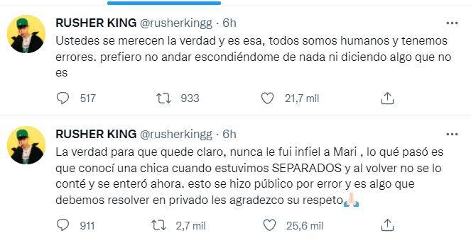 Rusherking volvió a seguir en Instagram a su ex María Becerra